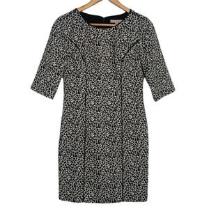 Banana Republic Black Gray Animal Print Fitted Dress Size 4